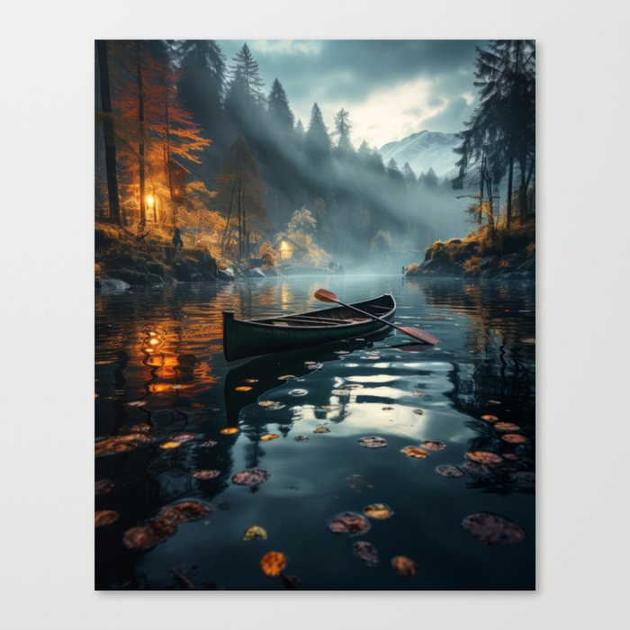 Enchanting Reflections: Nature's Beauty on Nocturnal Waters Canvas Print