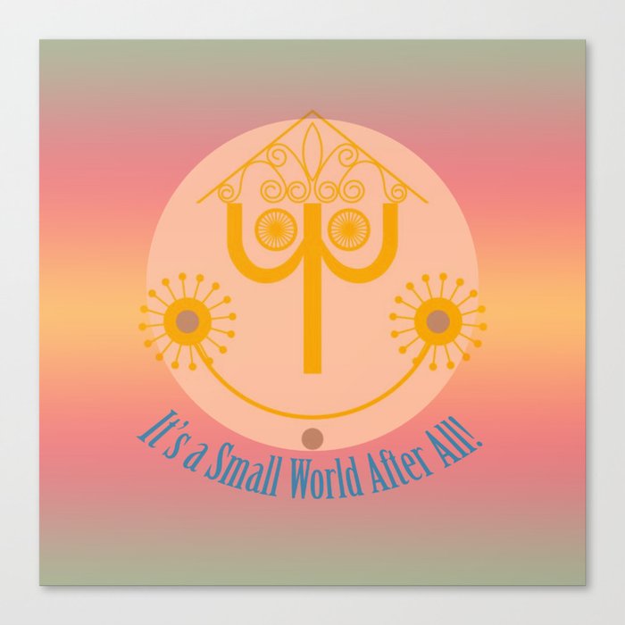 It's a Small World Tower Clock Canvas Print