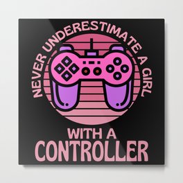 A Girl With A Controller Metal Print | Game, Girls, Play, Agirl, Gamer, E Sports, Pizzaandgaming, Console, Neverunderestimate, Games 
