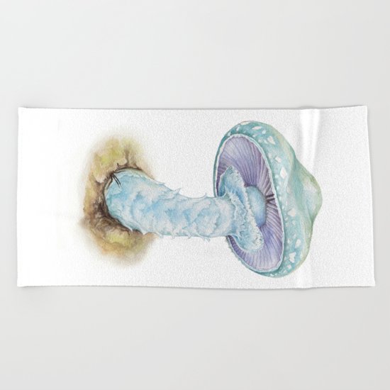 Mushroom - Verdigris Agaric Mushroom - STROPHARIA AERUGINOSA By Magda Opoka Beach Towel