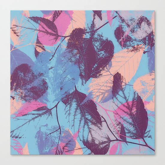 Colorful abstract leaves 1 Canvas Print