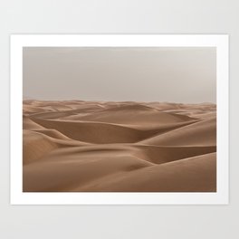 Sand dunes in Sahara desert cloudy sky brown color | Travel #society6 #landscape Art Print