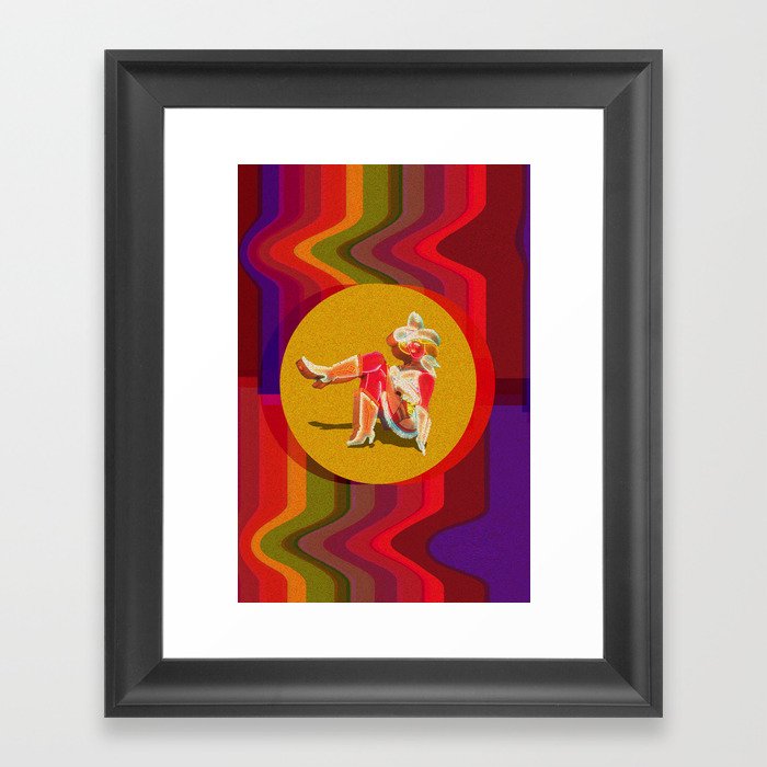 Retro Cowgirl Framed Art Print