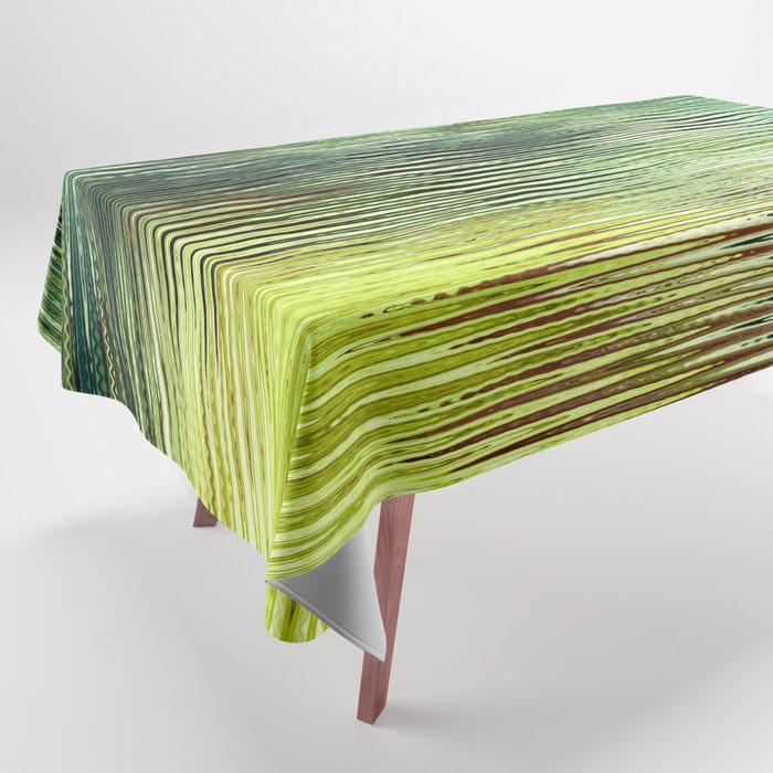 Green Tones Abstract Lines Design Tablecloth