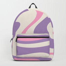 Retro Dream Abstract Swirl Pattern Purple Pink Cream Backpack