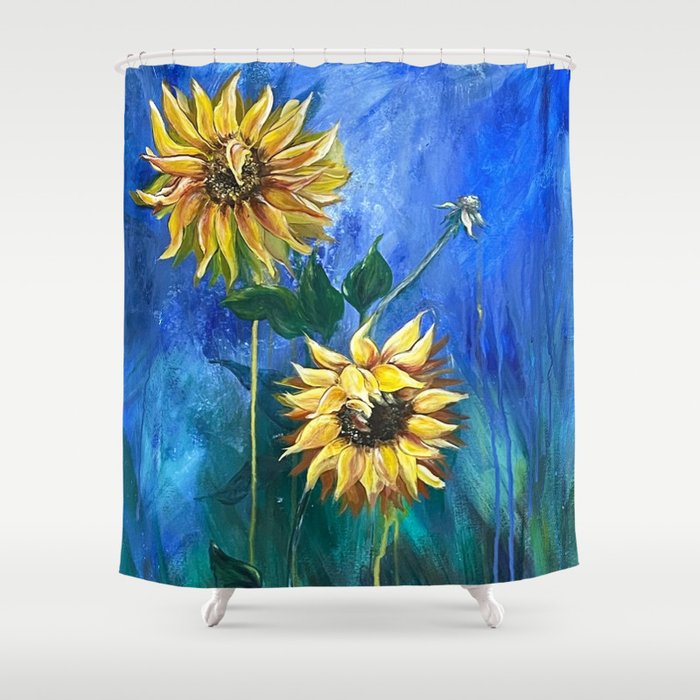 Raining Sunflowers Shower Curtain