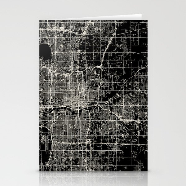 Oklahoma City Map Stationery Cards