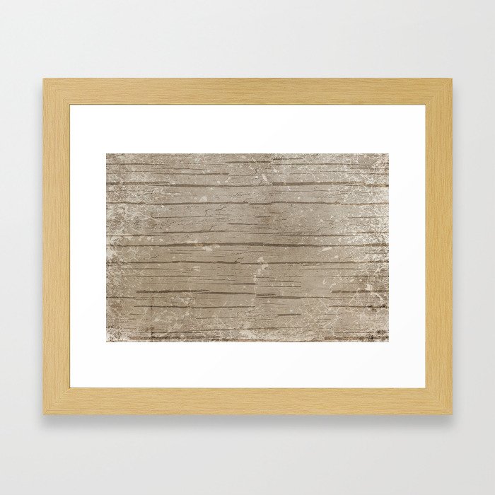 Nautical Driftwood Wood Grain Pattern Framed Art Print