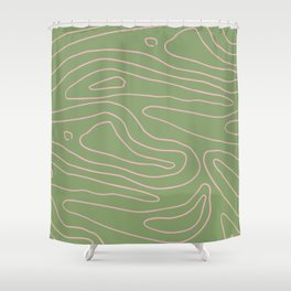 green swirl Shower Curtain