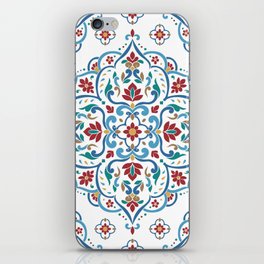 Ornamental Ethnic Bohemian Pattern XV Cobalt Crimson iPhone Skin