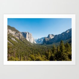 Tunnel View in Yosemite National Park Art Print
