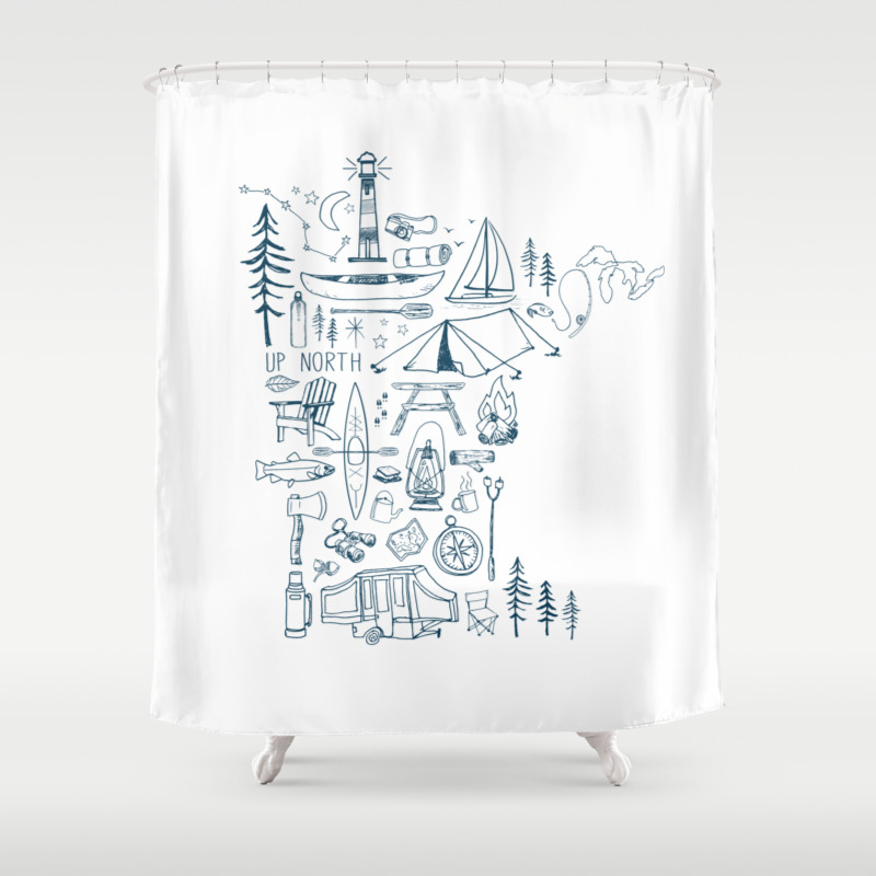 Minnesota Up North Collage Shower Curtain By Greatlakeslocals Up North Collage Shower Curtain