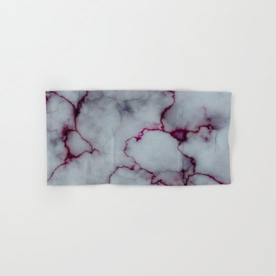 White with Maroon Marbling Hand & Bath Towel