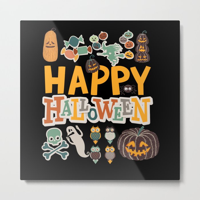 Happy Halloween Costume Monster Ghost Metal Print
