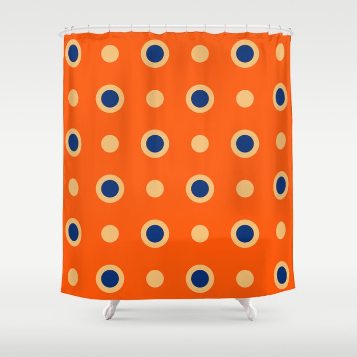 Mid Century Modern Scandinavian Art 241 Orange Blue Shower Curtain