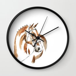Bay Watercolour Horse Wall Clock