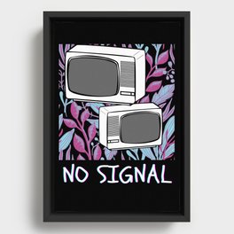 No Signal on TV print Framed Canvas
