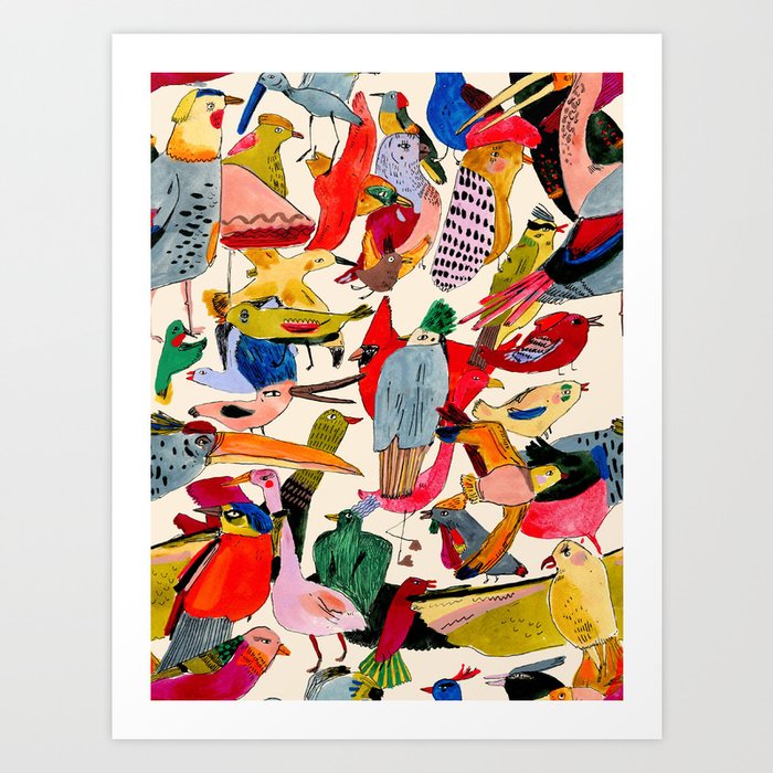 Colorful Birds Art Print
