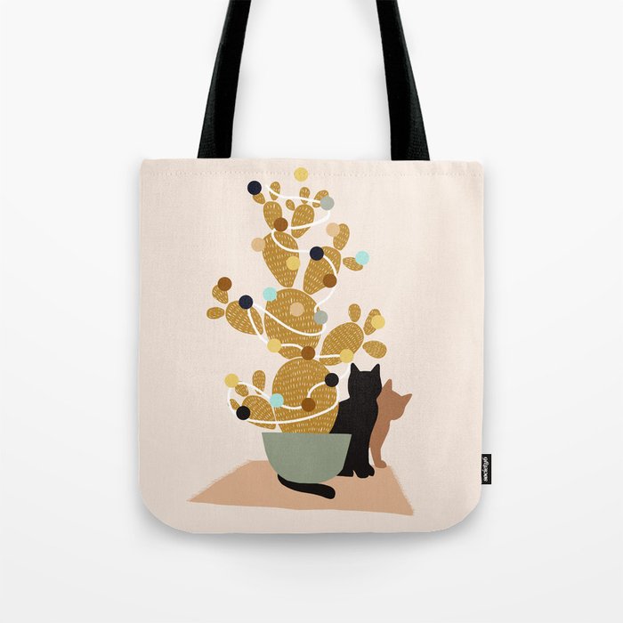 Merry Cat-Mas #cactus #Christmas Tote Bag