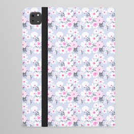 Retro Modern Spring Wildflowers Light Blue iPad Folio Case