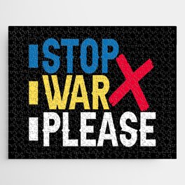 Stop War Please Ukrainian Flag Jigsaw Puzzle