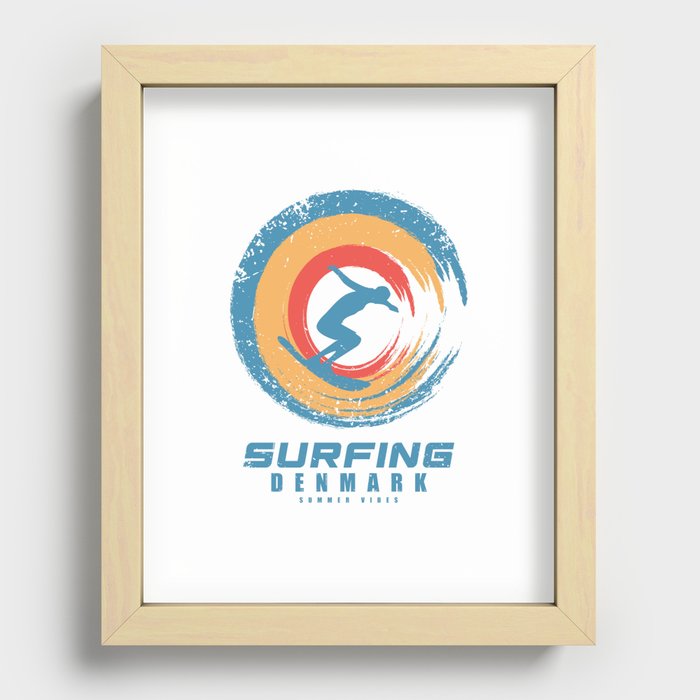 Denmark surfing Recessed Framed Print