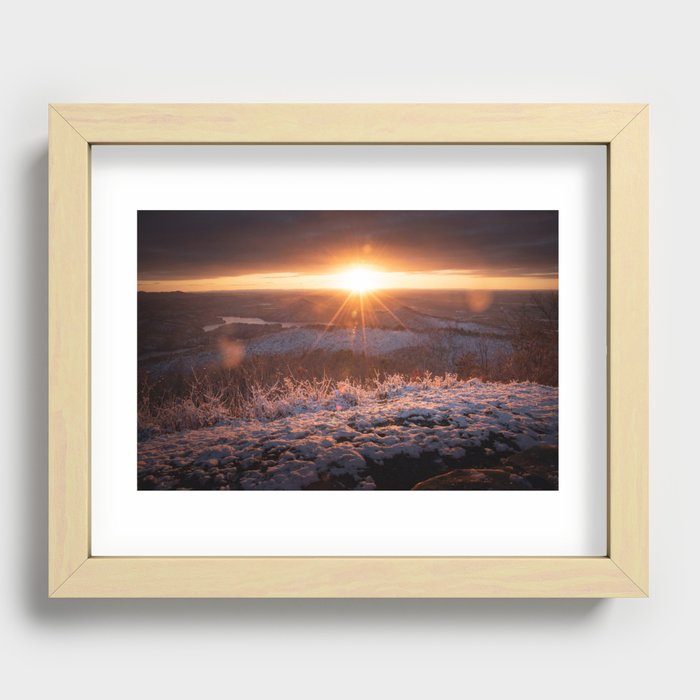Sun Kissed Snow Recessed Framed Print