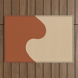 Caramel Syrup Wave Swirl Outdoor Rug