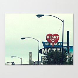 Heart 'O' Chicago Motel (Day) ~ vintage neon sign Canvas Print