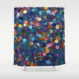 Colorful and Glittery Polka Dots Pattern Shower Curtain