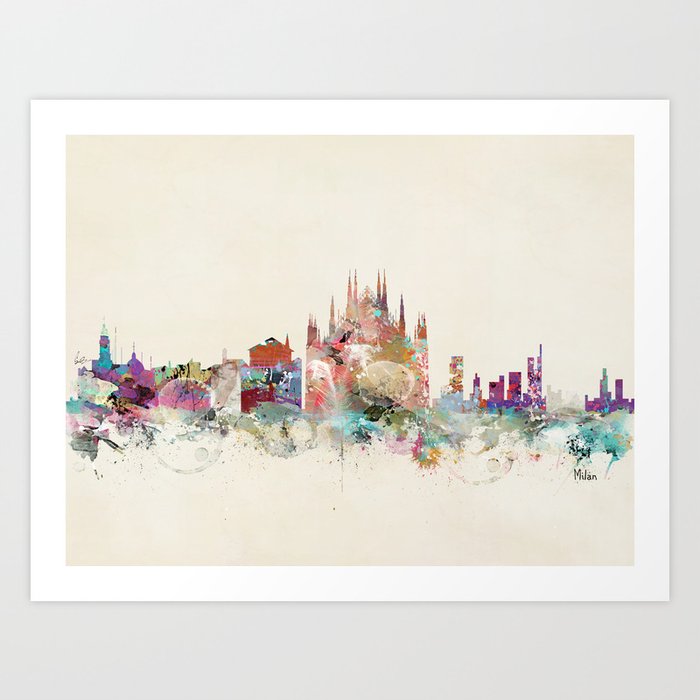 milan italy skyline Art Print