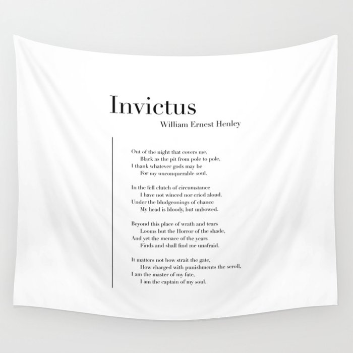 Invictus by William Ernest Henley Wall Tapestry
