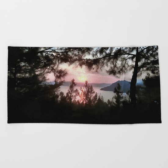 Solemn Sunset Beach Towel