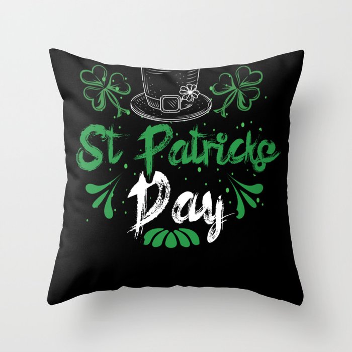 Hat St Paddy's Clover Shamrock Saint Patrick's Day Throw Pillow