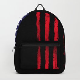 Vintage American flag on black Backpack