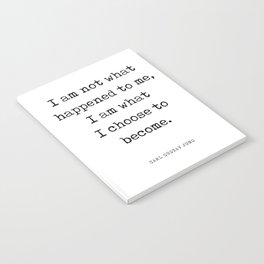 I am what I choose to become - Carl Gustav Jung Quote - Literature - Typewriter Print Notebook
