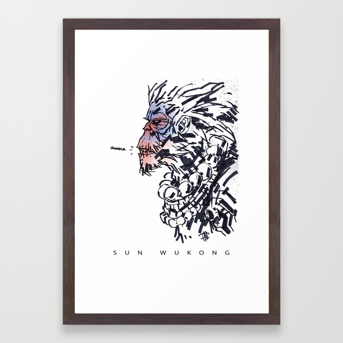 Sun Wukong The Monkey King Framed Art Print By Paullucido Society6
