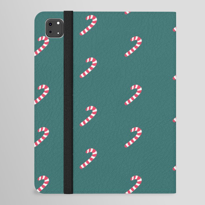 Tiny Christmas Candy Cane Mint Green Print Decoration iPad Folio Case