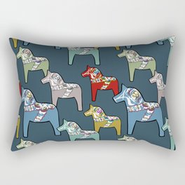 Swedish painted horses pattern Rectangular Pillow