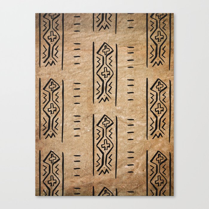 Mud Cloth Mercy Brown and Black Texture  Canvas Print