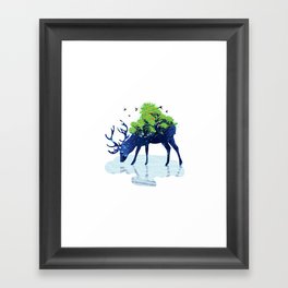 Deer and flowering - nature, ecology Framed Art Print