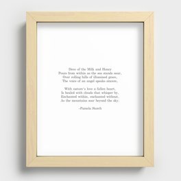 Dove of the Milk and Honey Poem Black and White Writer's Edition Recessed Framed Print