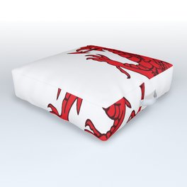 The Red Dragon or Y Ddraig Goch Isolated Outdoor Floor Cushion | Thereddragon, Yddraiggoch, Cymru, Undebrygbicymru, Wales, Digital, Sport, Passant, Welshrugby, Rugbyunion 