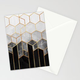 Charcoal Hexagons Stationery Card