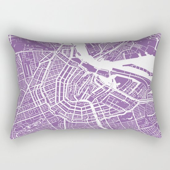 Amsterdam map lilac Rectangular Pillow