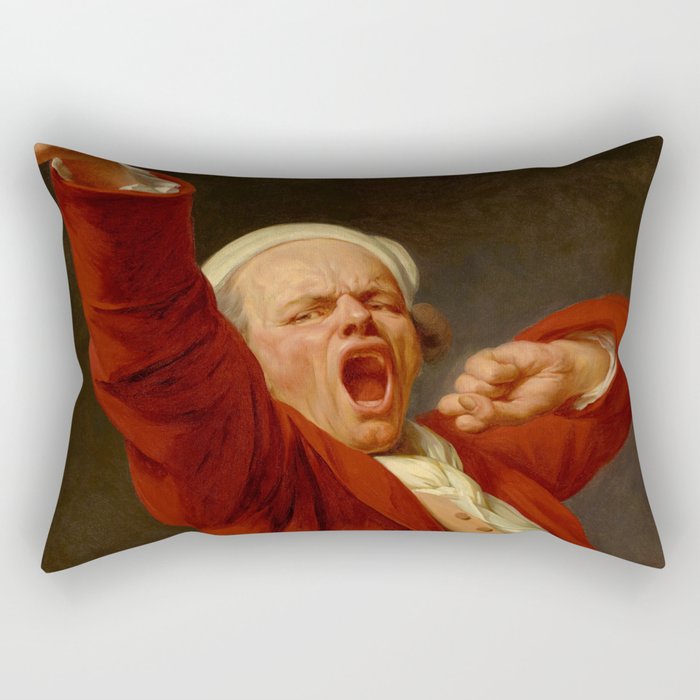 Self-Portrait, Yawning, 1783 by Joseph Ducreux Rectangular Pillow