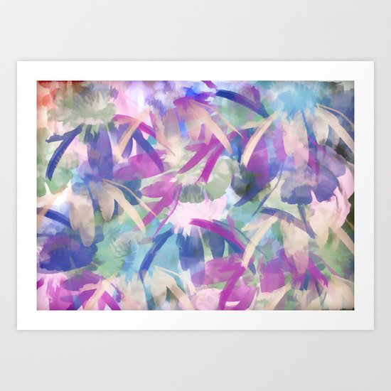 Pastel Floral Extravaganza Abstract Art Print