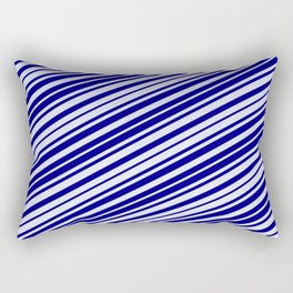 [ Thumbnail: Blue and Lavender Colored Lines/Stripes Pattern Rectangular Pillow ]