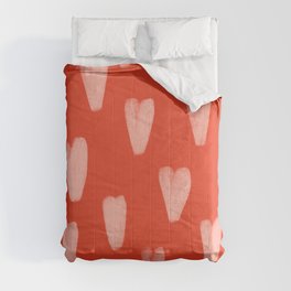 Bold Valentine Hearts - Pink + Red Hearts Comforter