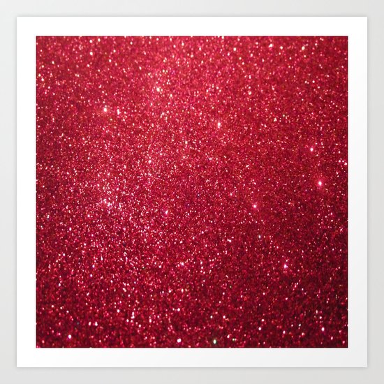 Red Glitter Art Print